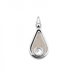 Traanvormige ashanger van zilver met zirkonia - 104 S