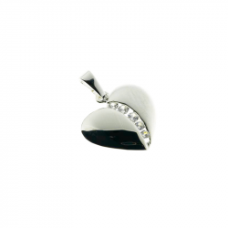 Zilveren ashanger hart zirkonia - RL 003