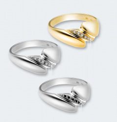 Witgouden ring met briljantjes/zwart in 0,07 karaat 634 WGZB