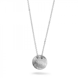 Geel gouden collier met zilveren hanger vingerafdruk - 411 SG
