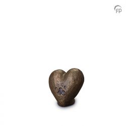 Keramische dieren art mini urn met bronzen afwerking UGK205