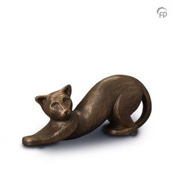 Keramische dieren art urn met bronzen afwerking UGK207
