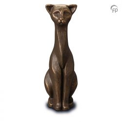 Keramische dieren art urn met bronzen afwerking UGK208