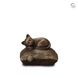 Keramische dieren art urn met bronzen afwerking UGK211