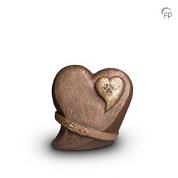 Keramische dieren art urn met bronzen afwerking UGK213