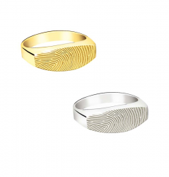 Gouden ring bol voor vingerafdruk 759