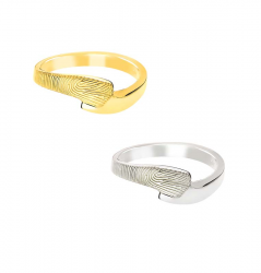 Gouden ring slag voor vingerafdruk 763
