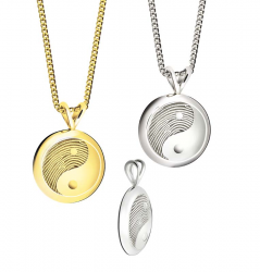 Gouden hanger yin yang voor vingerafdruk 725