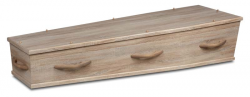 Grijs wax kist met houten grepen 1-90HC8