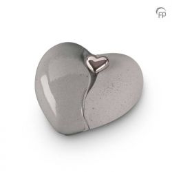 Keramiek hart mini urn ecru KU027S