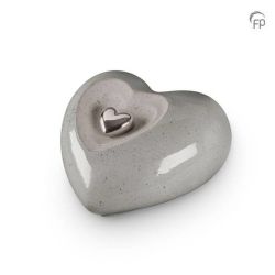 Keramiek hart urn ecru KU026
