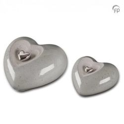 Keramiek hart mini urn ecru KU026S