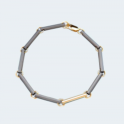 Armband in titanium en goud met asruimte 414 TG