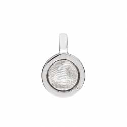 Ronde hanger van zilver met vingerafdruk en zirkonia - 403S