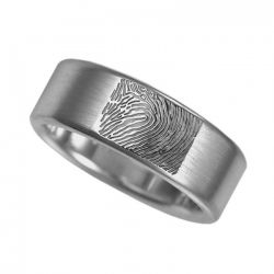 Vingerafdruksieraad, ring met vingerafdruk mat RF 02.8M