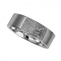 Vingerafdruksieraad, ring met vingerafdruk mat RF 03M