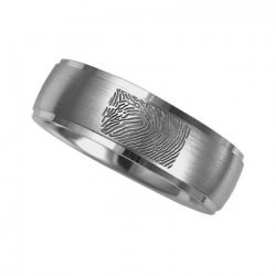 Vingerafdruksieraad, ring met vingerafdruk mat RF 05.6M