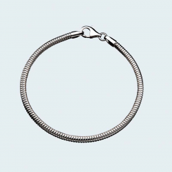 Zilveren armband voor kralen en bedels met zilveren sluiting 3000