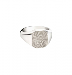 Zilveren ring achtkant voor vingerafdruk 766