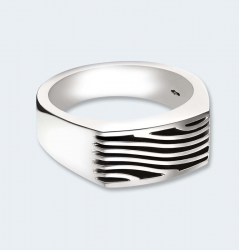 Zilveren herenring wave 539 HZ