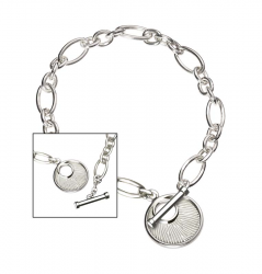 Zilveren schakelarmband met ronde sluiting voor vingerafdruk 750