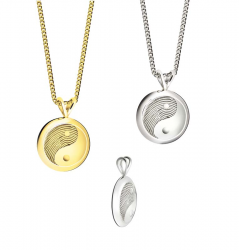 Zilveren mini hanger yin yang voor vingerafdruk 726